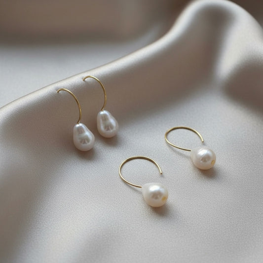 Laevie Aria Baroque Teardrop Earrings | 18K Gold Plated