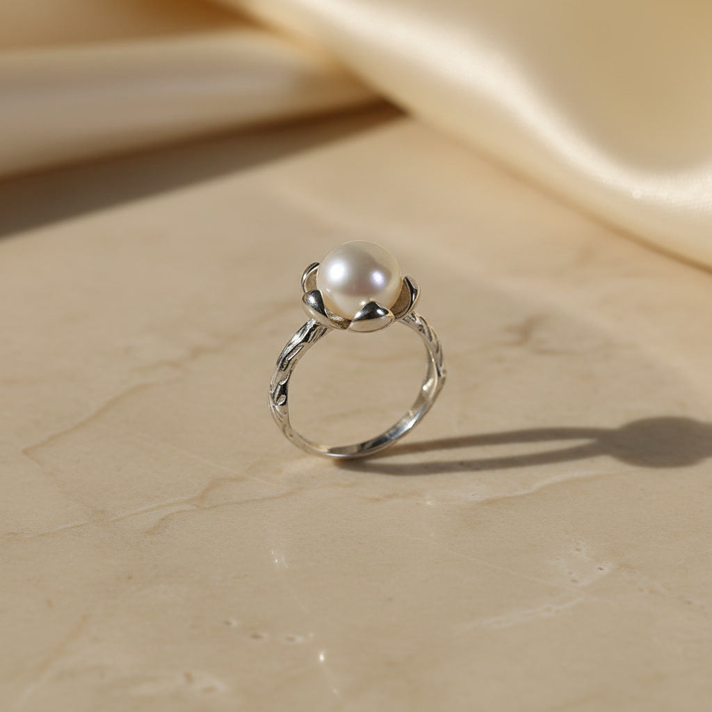 Laevie Flora Petal-Setting Freshwater Pearl Ring